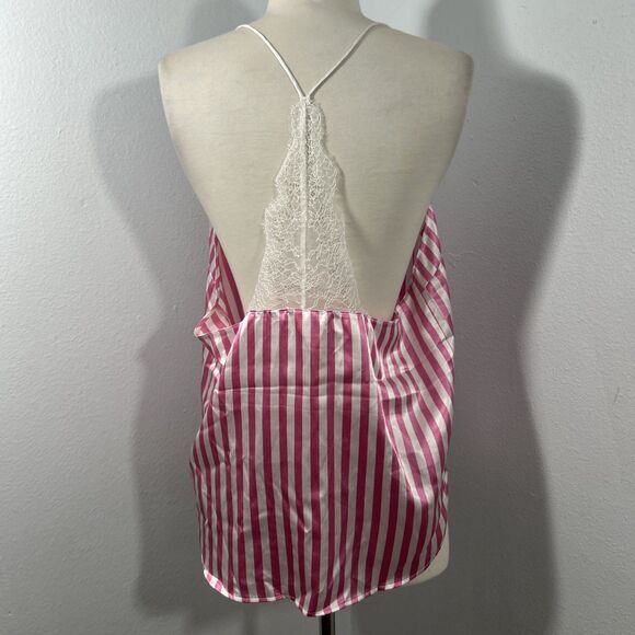 Victorias Secret Slip Top Womens XL Stripe Satin Raceback 90s Y2K - Picture 3 of 7
